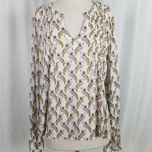 New York & Company Blouse with Parrots